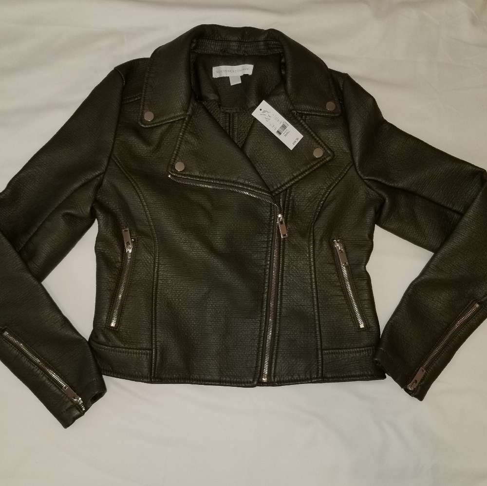 Dark olive green moto jacket
